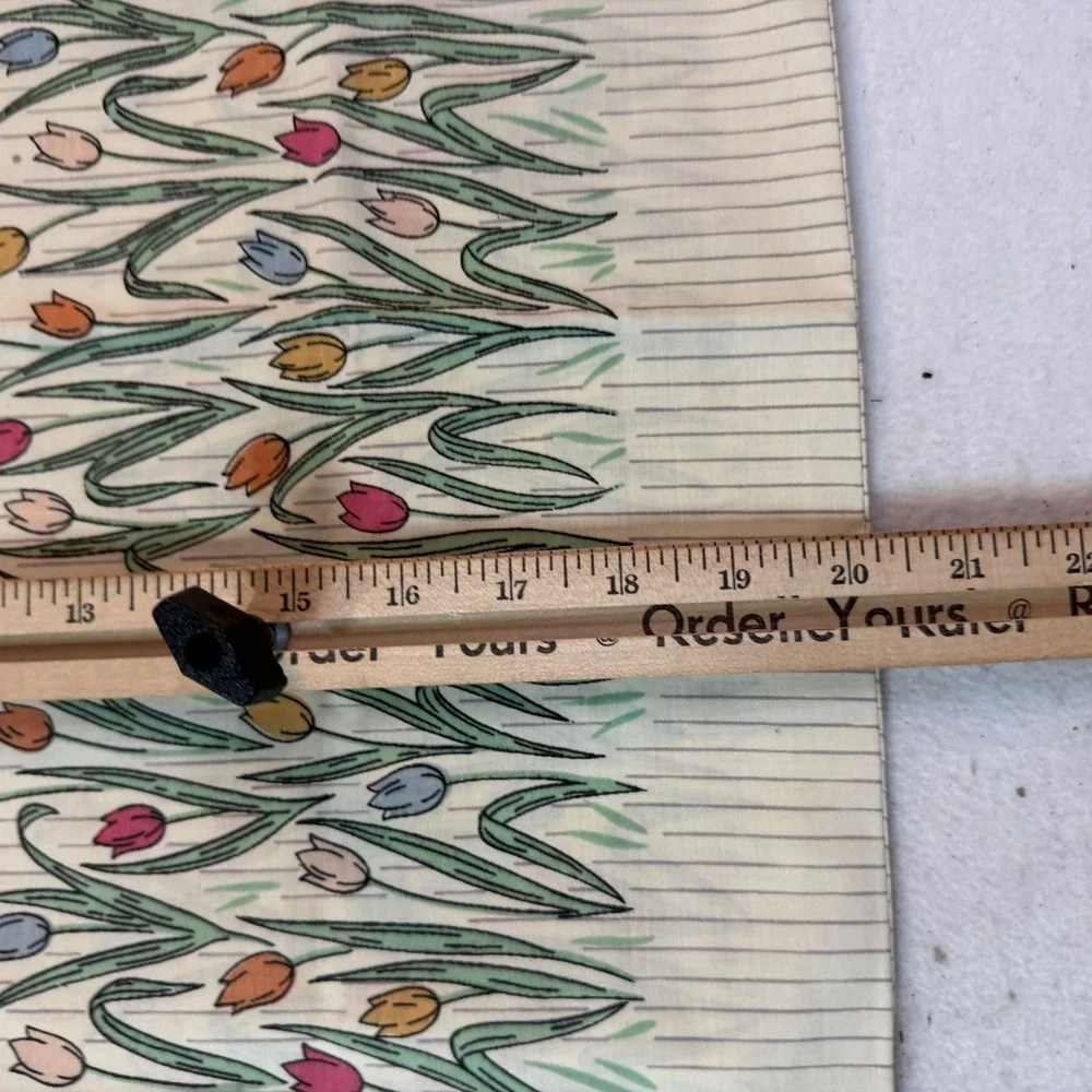 Vintage Mid Century Tulip Floral 3 Pc Pillowcase + Sham Set Cottagecore Grandma